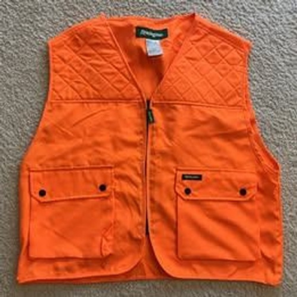 Vintage Remington Quilted Blaze Orange Hunting Vest Men L/XL
